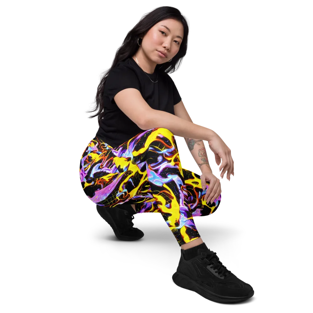 Neon Magma on Leggings with Pockets — Right Front