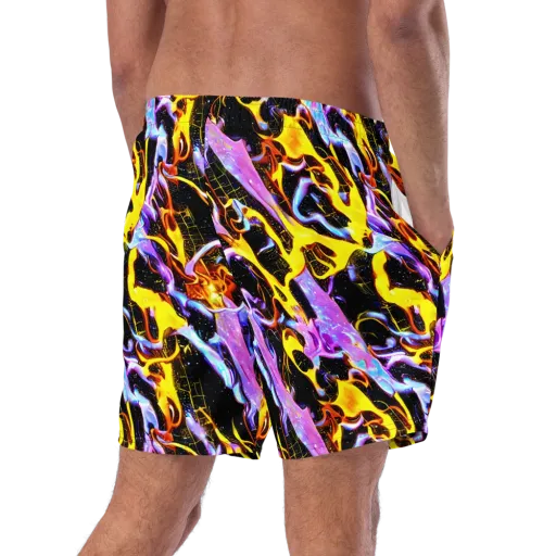 Neon Magma on a Swim Trunks