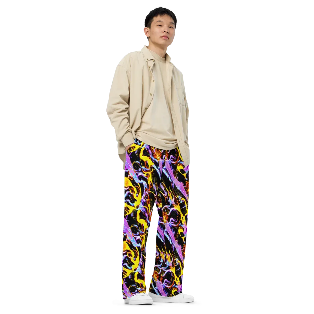 Neon Magma on Wide-Leg Pants — Right Front