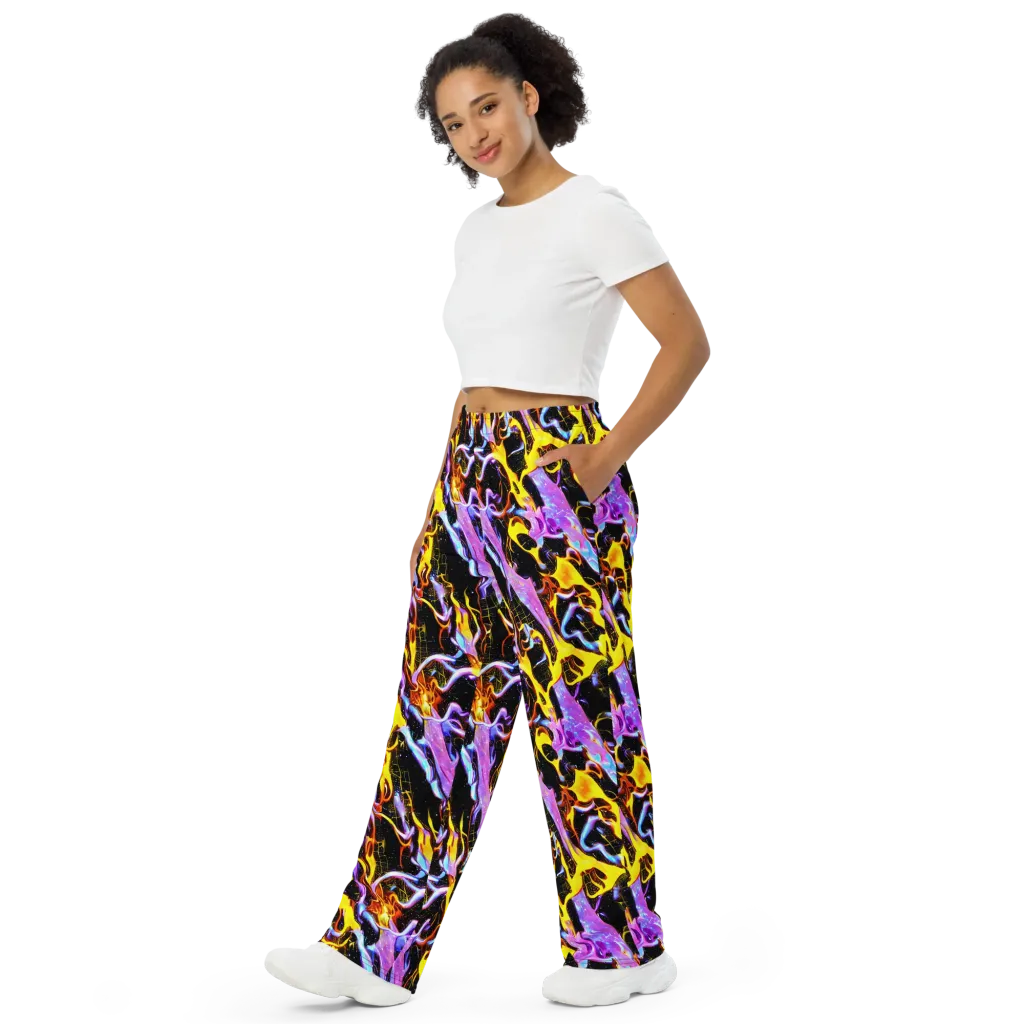 Neon Magma on Wide-Leg Pants — Left Front
