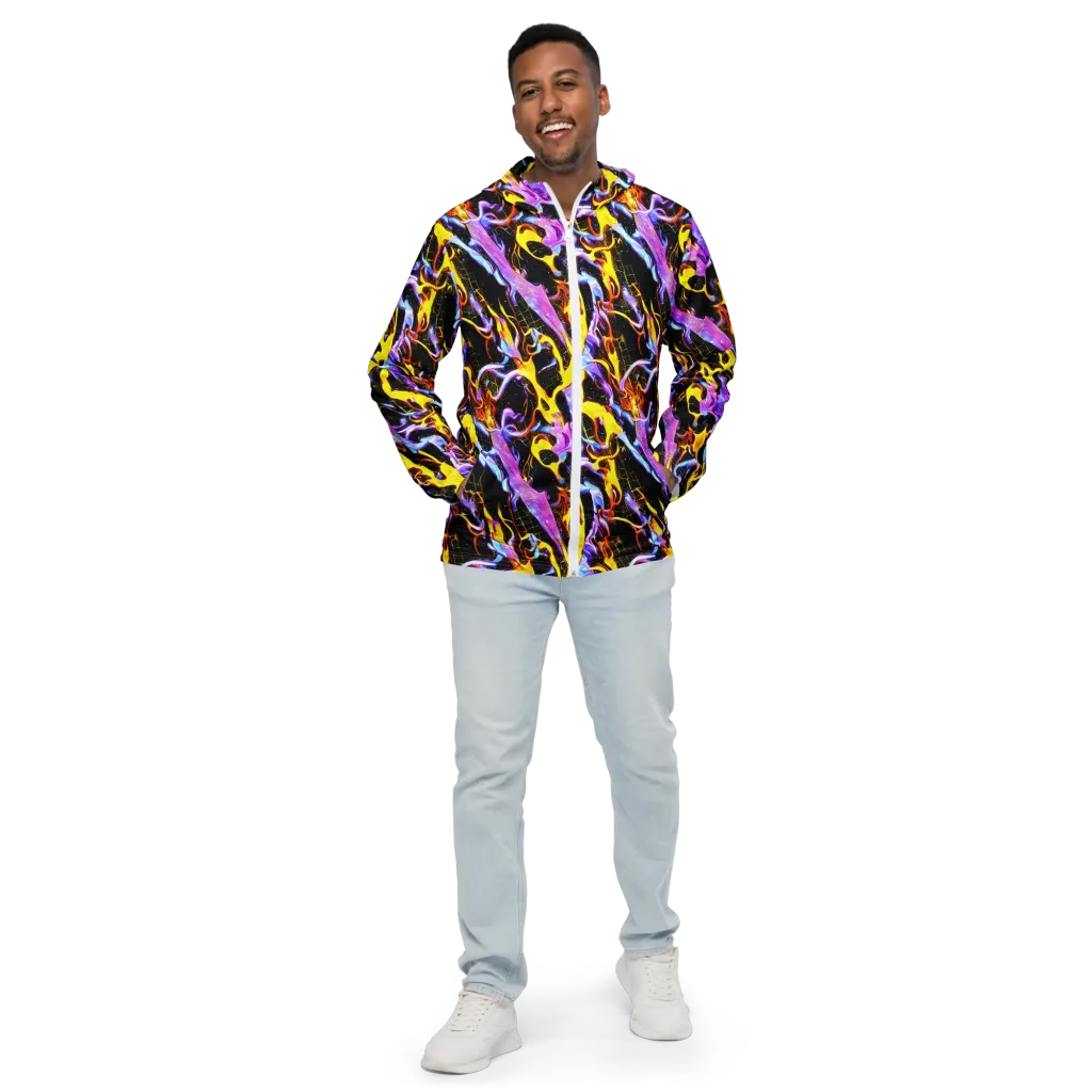Neon Magma on Men's Windbreaker — Front