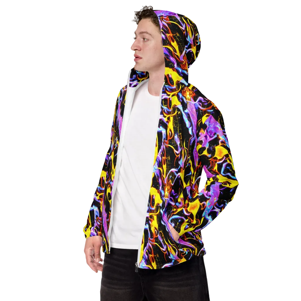 Neon Magma on Men's Windbreaker — Left Front