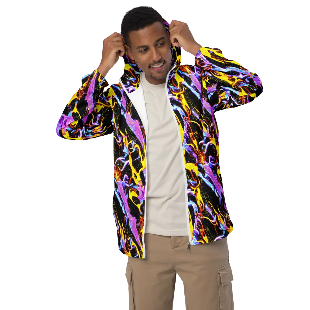 Neon Magma on Men's Windbreaker — Front