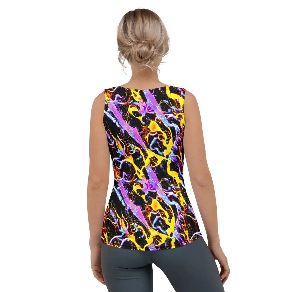 Neon Magma on Women's Tank Top — Back