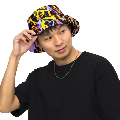Neon Magma on a Reversible Bucket Hat