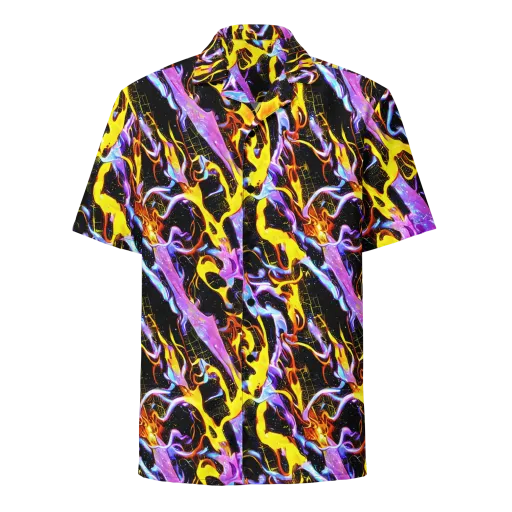 Neon Magma on a Button Shirt
