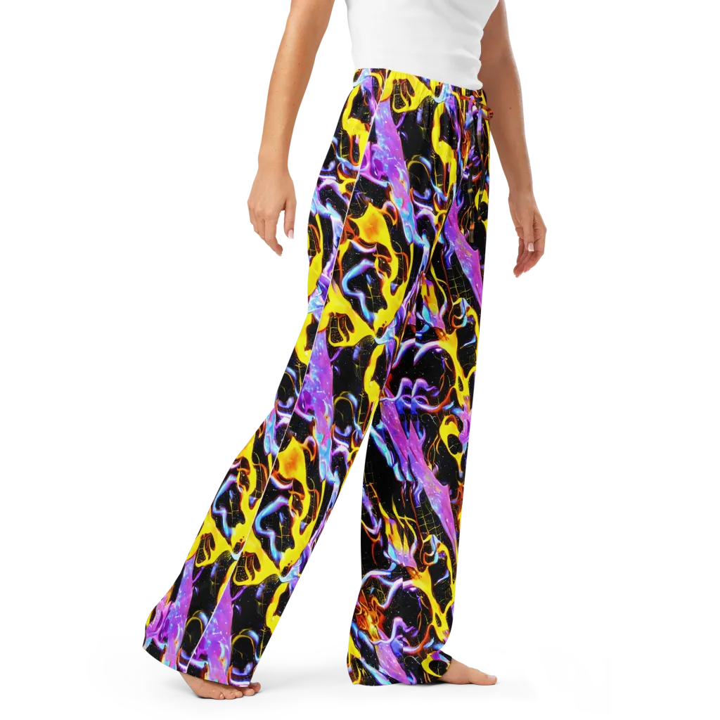 Neon Magma on Women's Pajama Pants — Right Front