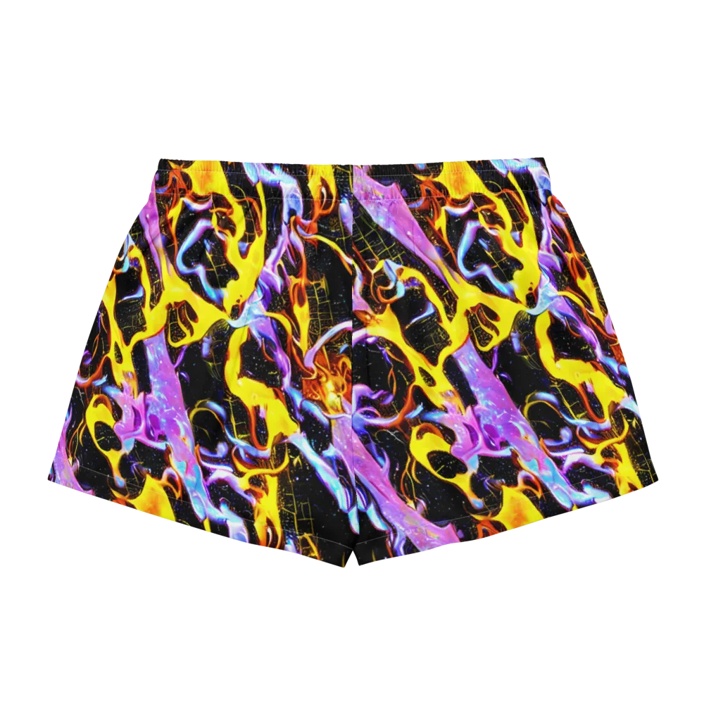 Neon Magma on Women's Pajama Shorts — Back