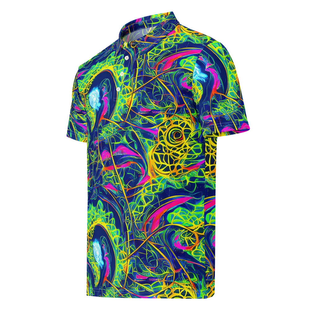 Psychedelic Thicket on Men's Slim Fit Polo Shirt — Left Front