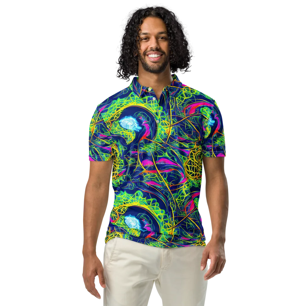 Psychedelic Thicket on Men's Slim Fit Polo Shirt — Front