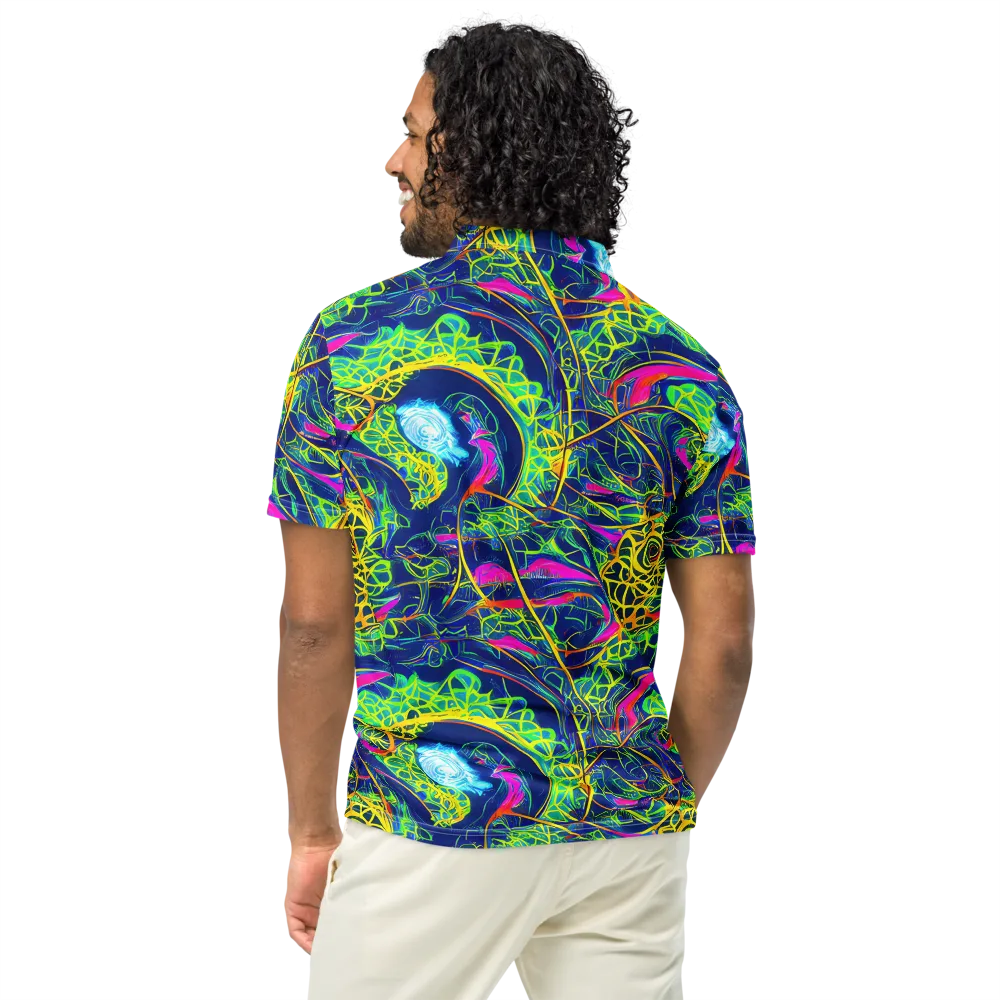 Psychedelic Thicket on Men's Slim Fit Polo Shirt — Back
