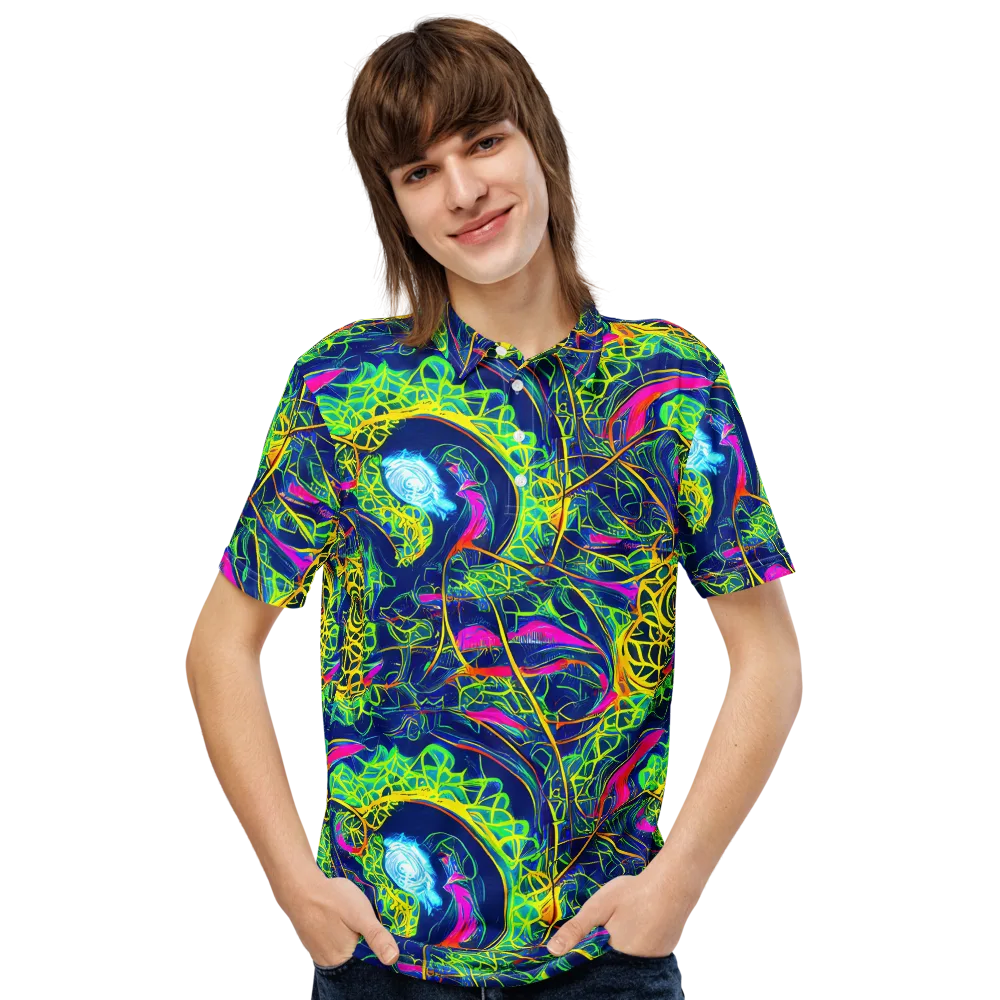Psychedelic Thicket on Men's Slim Fit Polo Shirt — Front