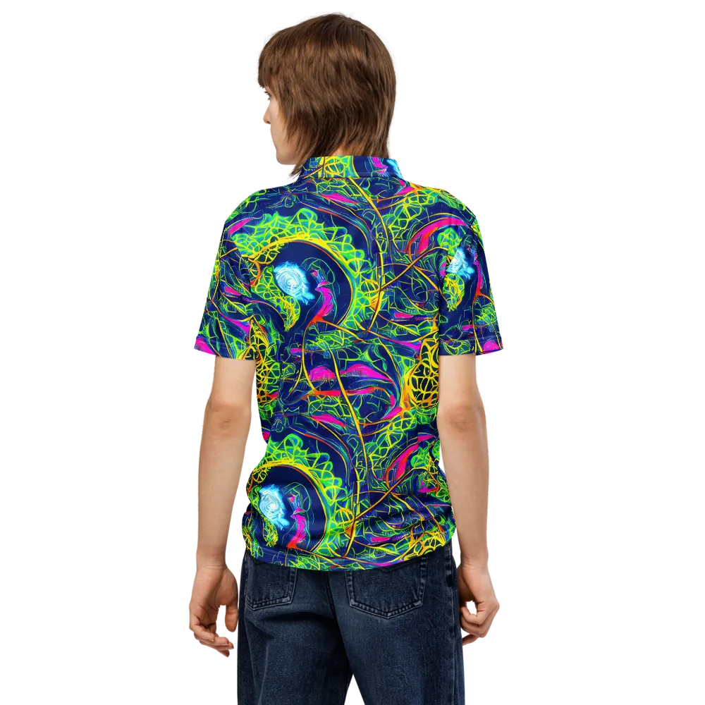 Psychedelic Thicket on Men's Slim Fit Polo Shirt — Back