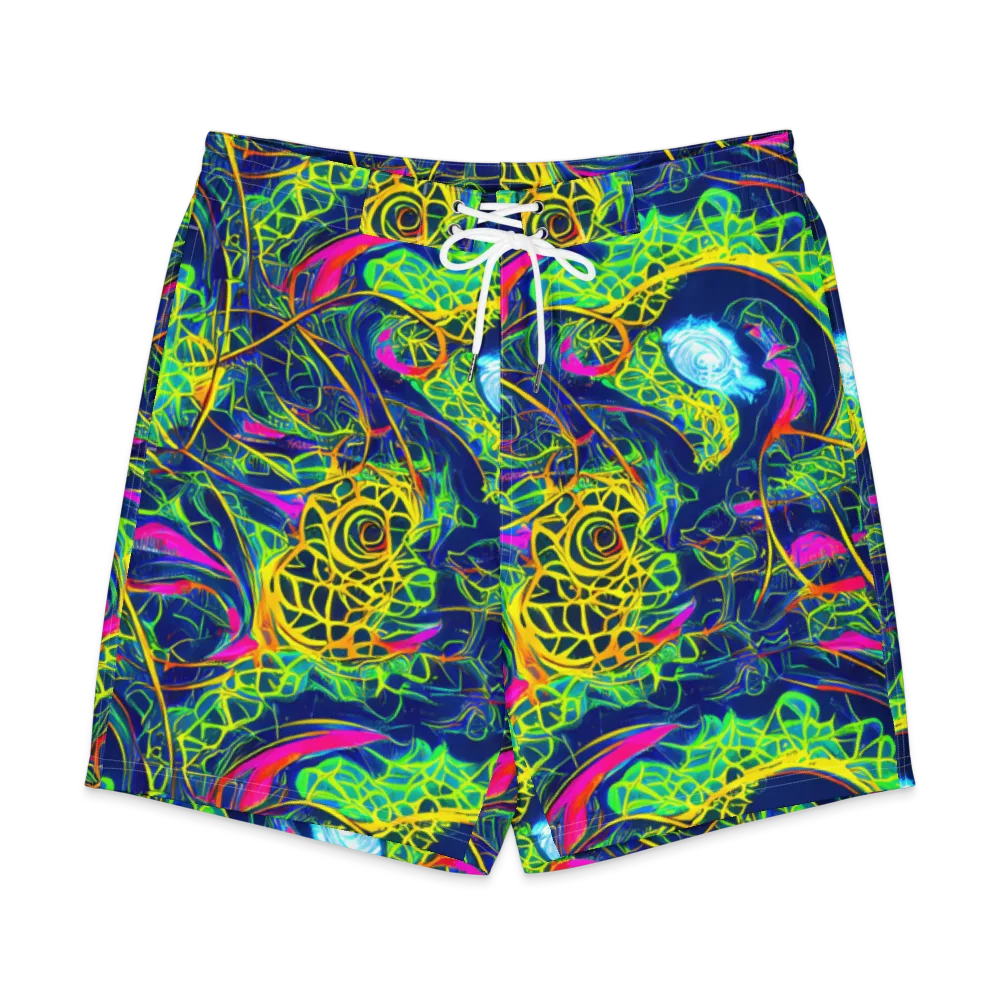 Psychedelic Thicket on Men's Board Shorts — Front