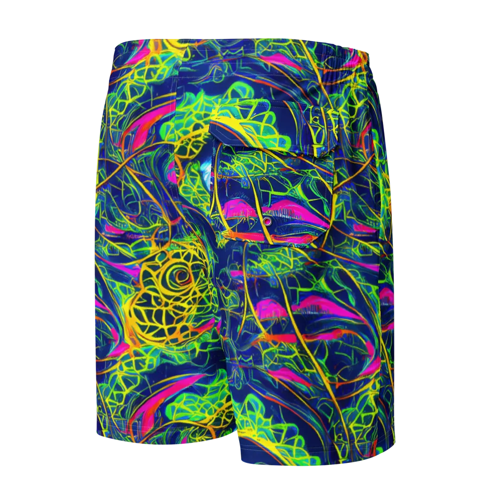Psychedelic Thicket on Men's Board Shorts — Back
