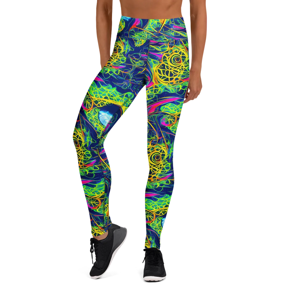 Psychedelic Thicket on Yoga Leggings — Front