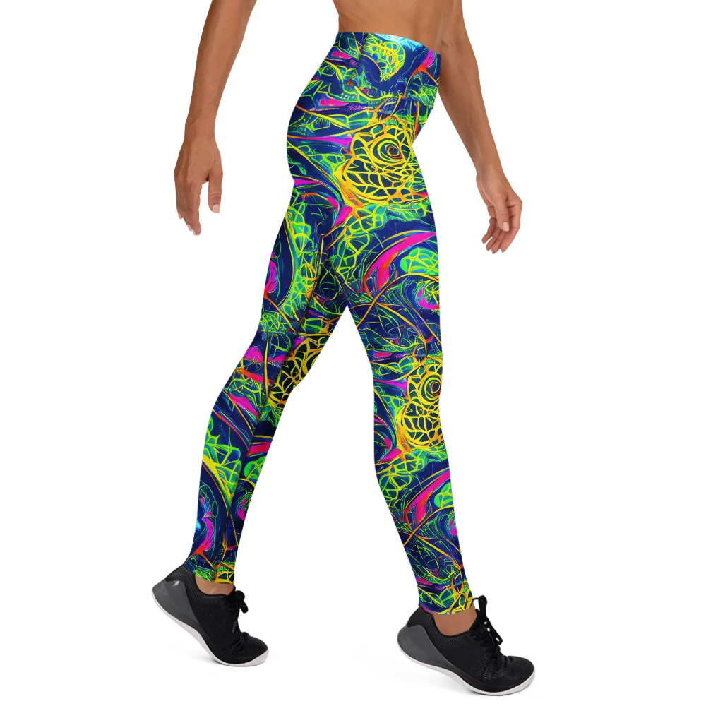 Psychedelic Thicket on Yoga Leggings — Right