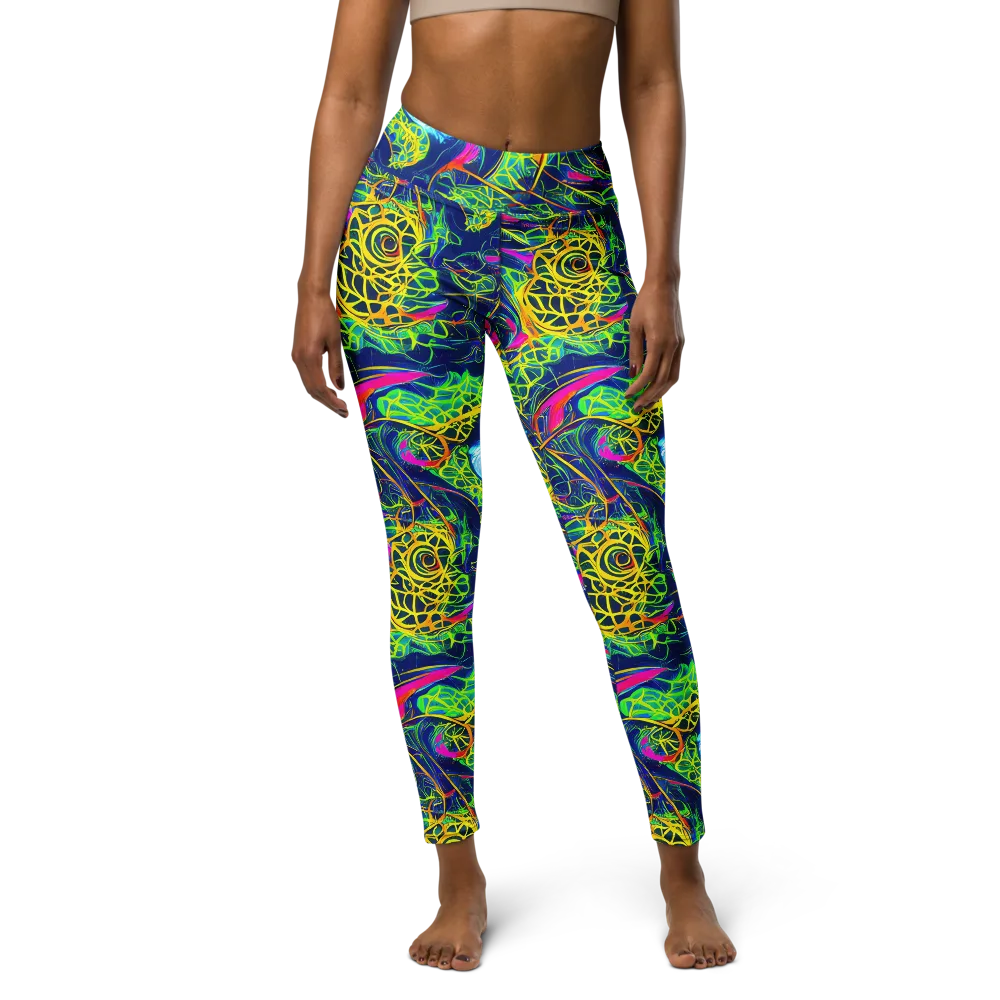 Psychedelic Thicket on Yoga Leggings — Front