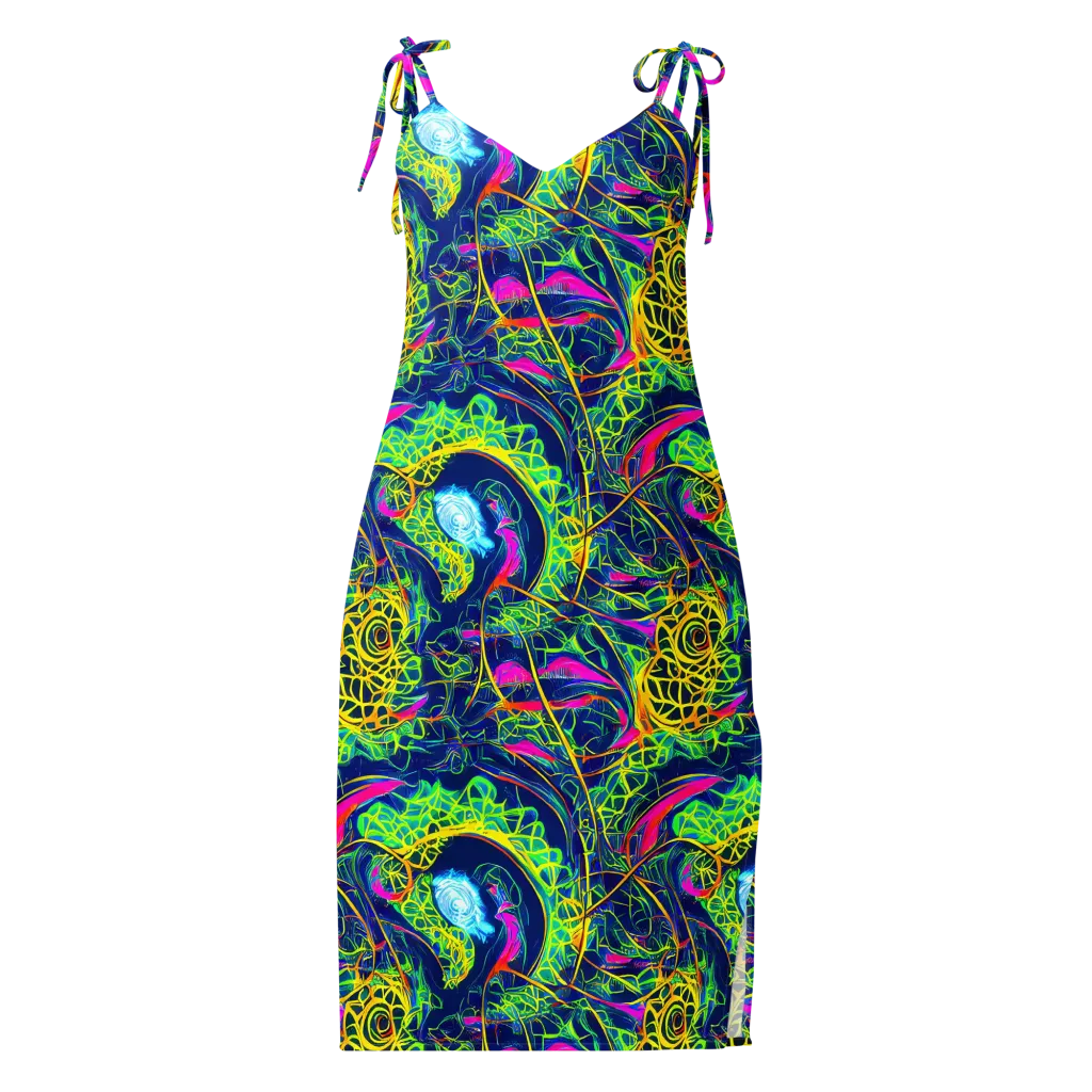 Psychedelic Thicket on Slip Dress — Front