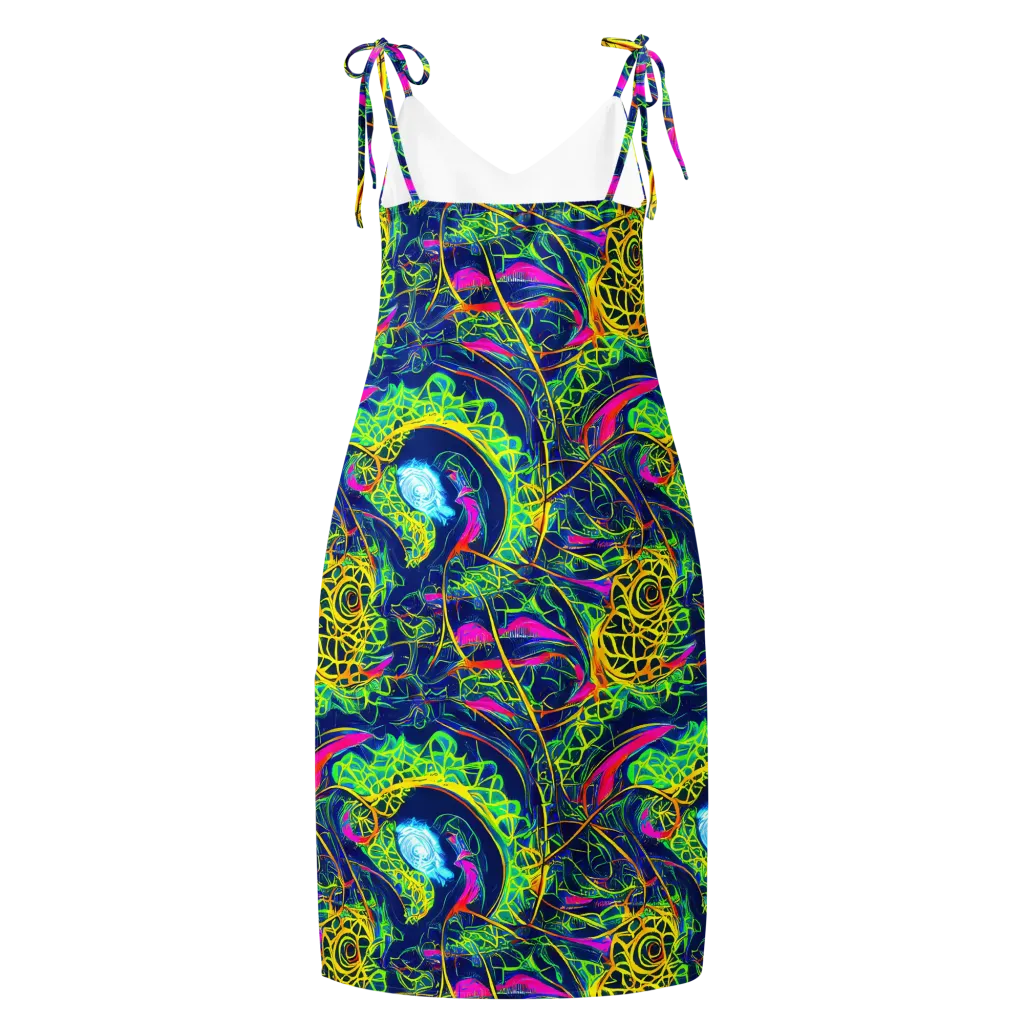 Psychedelic Thicket on Slip Dress — Back