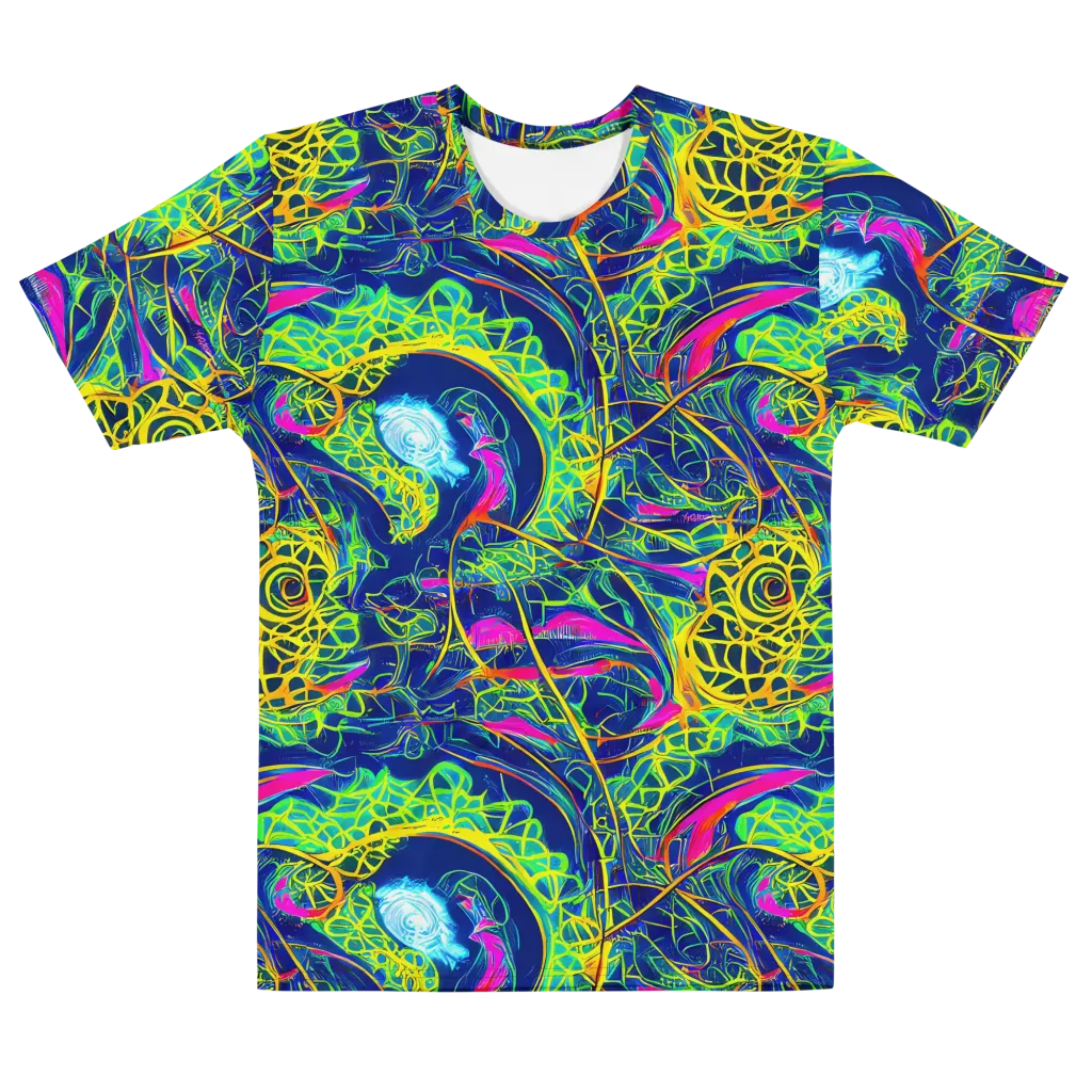 Psychedelic Thicket on Men's Cotton Crew Neck T-Shirt — Front