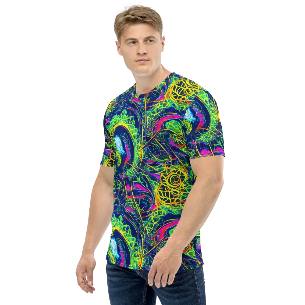 Psychedelic Thicket on Men's Crew Neck T-Shirt — Left