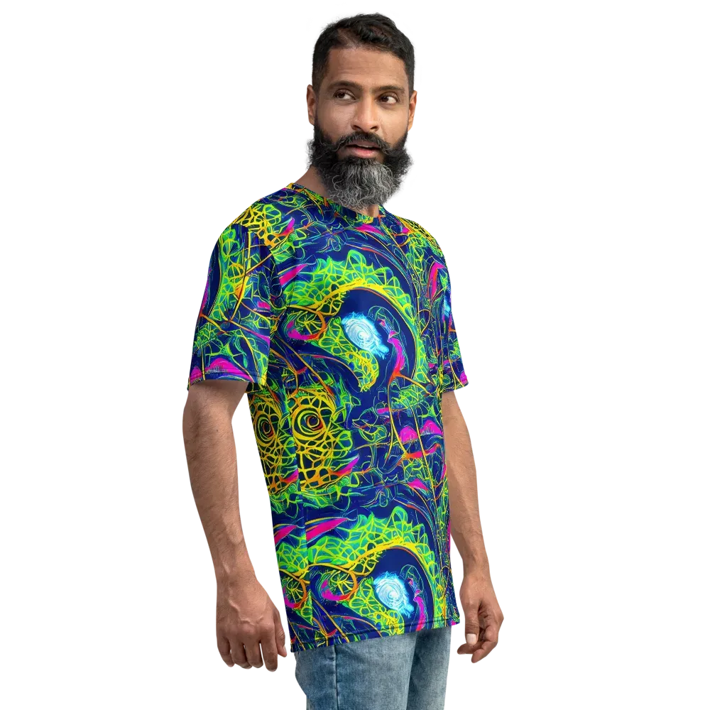 Psychedelic Thicket on Men's Crew Neck T-Shirt — Right
