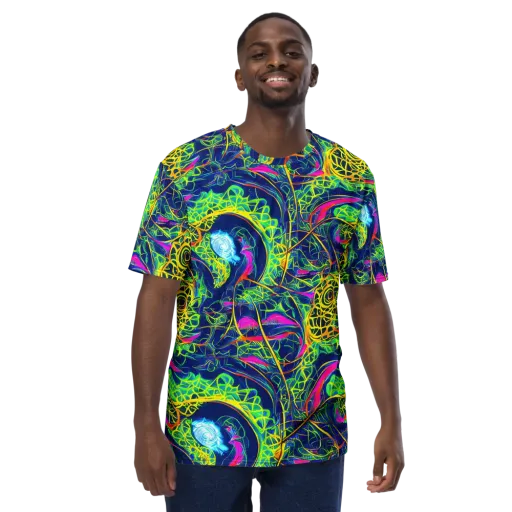 Psychedelic Thicket on a Men's Crew Neck T-Shirt