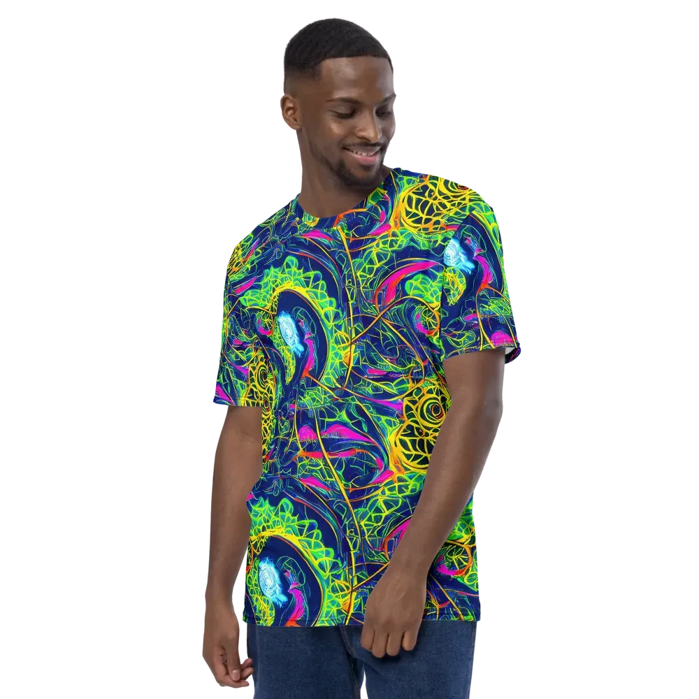 Psychedelic Thicket on Men's Crew Neck T-Shirt — Left