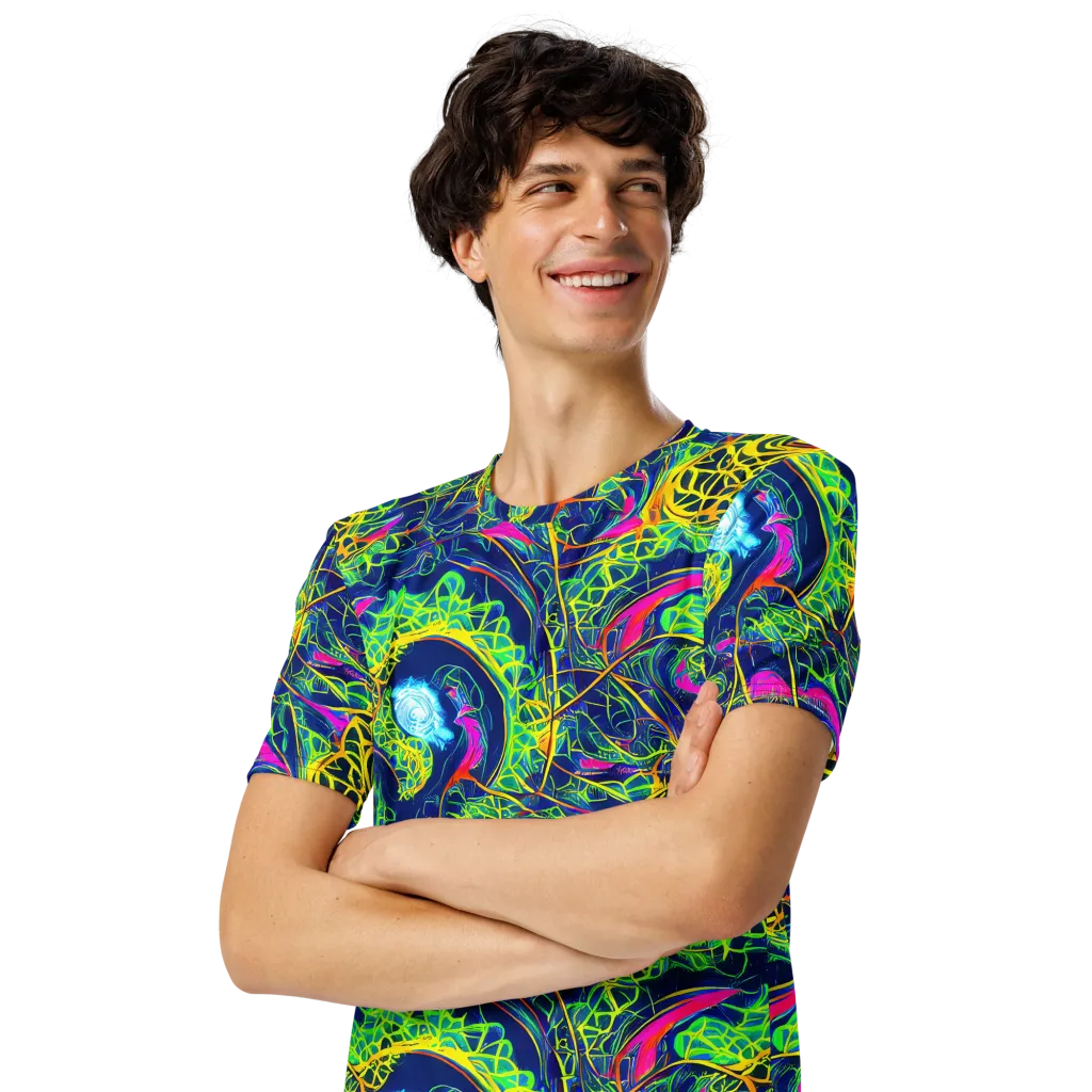 Psychedelic Thicket on Men's Crew Neck T-Shirt — Left Front