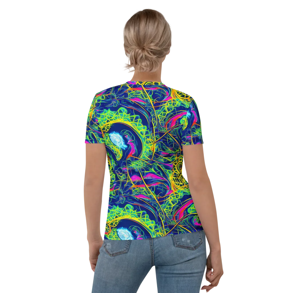Psychedelic Thicket on Women's Crew Neck T-Shirt — Back