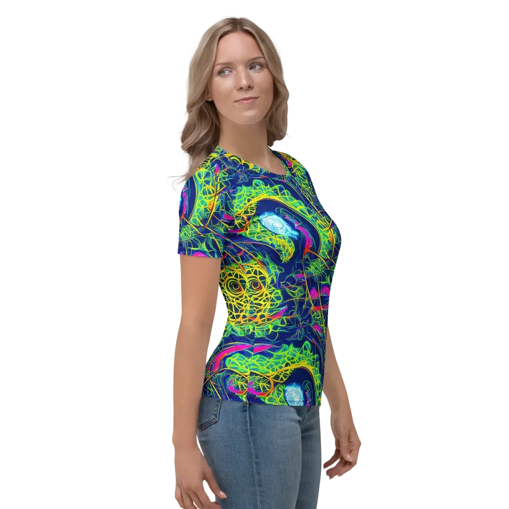 Psychedelic Thicket on Women's Crew Neck T-Shirt — Right