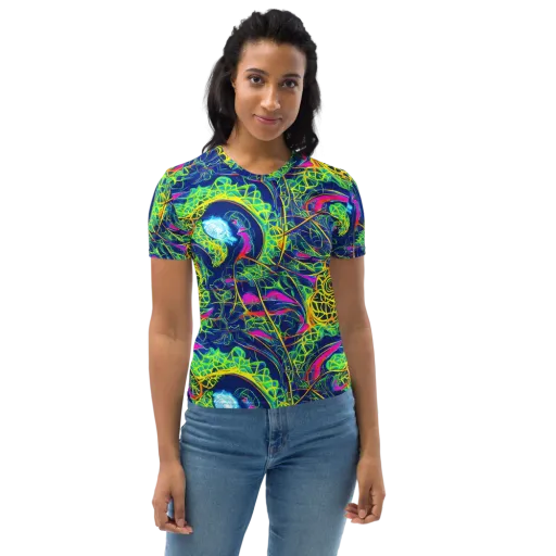 Psychedelic Thicket on a Women's Crew Neck T-Shirt