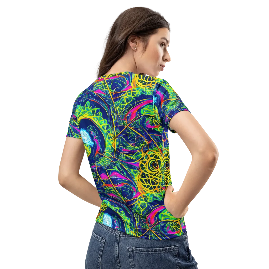 Psychedelic Thicket on Women's Crew Neck T-Shirt — Back