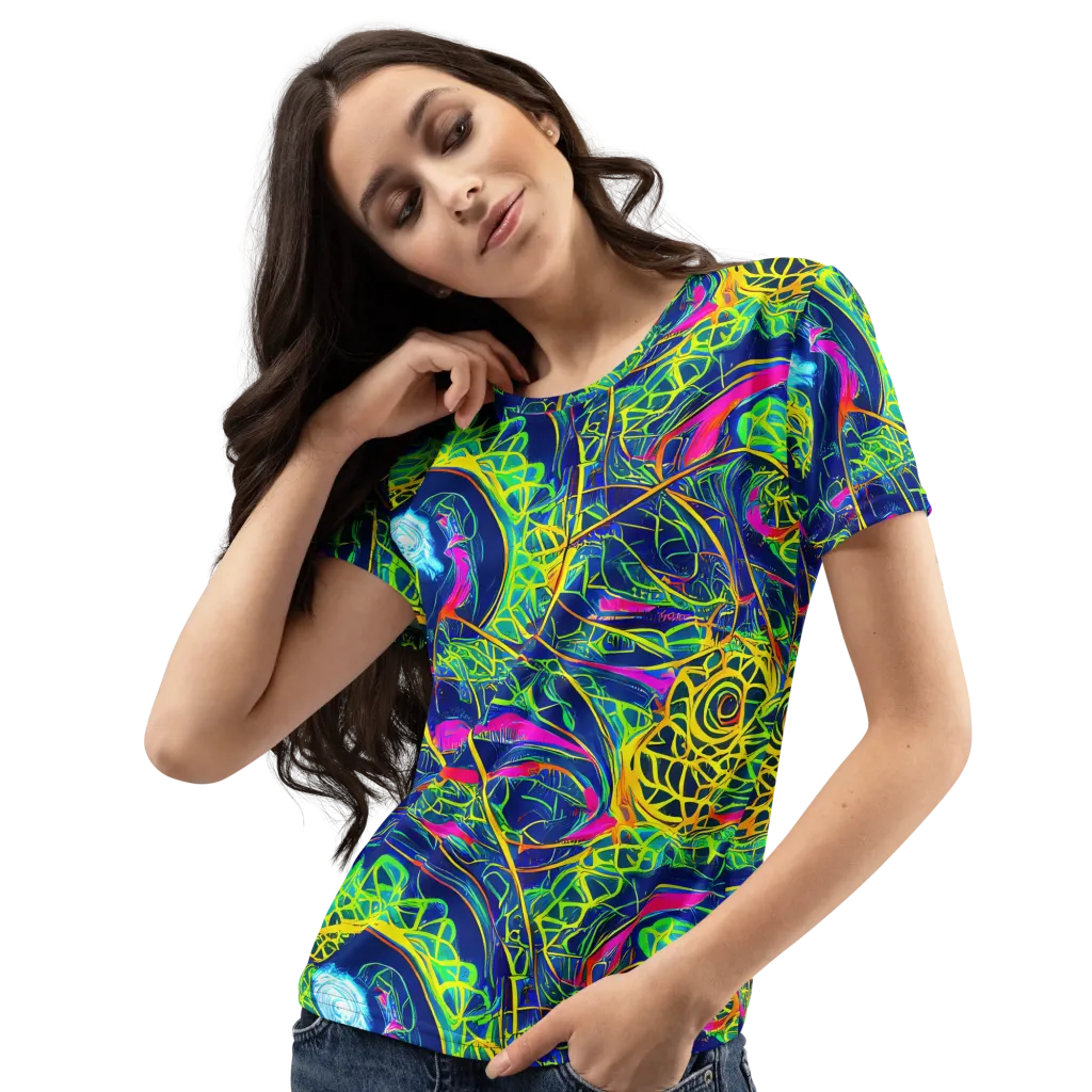 Psychedelic Thicket on Women's Crew Neck T-Shirt — Left Front