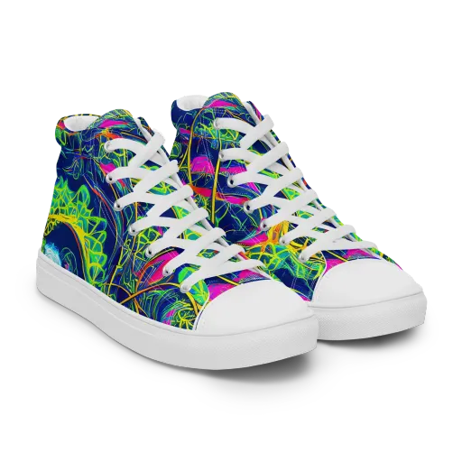 Psychedelic Thicket on a Women's High Top Canvas Shoes