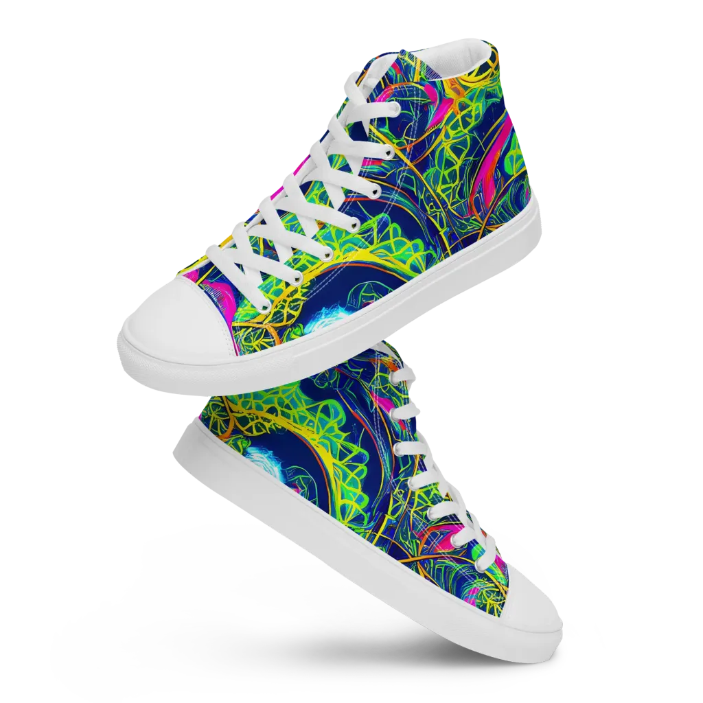 Psychedelic Thicket on Women's High Top Canvas Shoes — Front