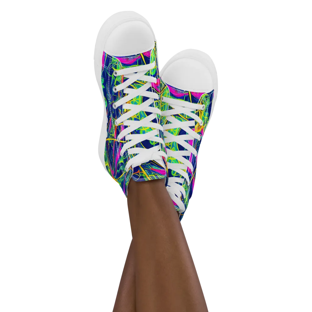 Psychedelic Thicket on Women's High Top Canvas Shoes — Front