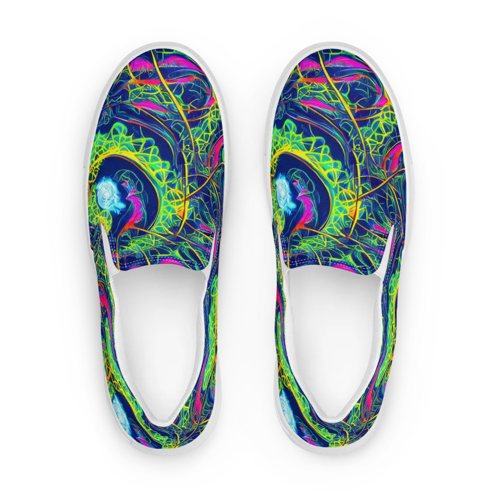 Psychedelic Thicket on Men's Slip-On Canvas Shoes — Front