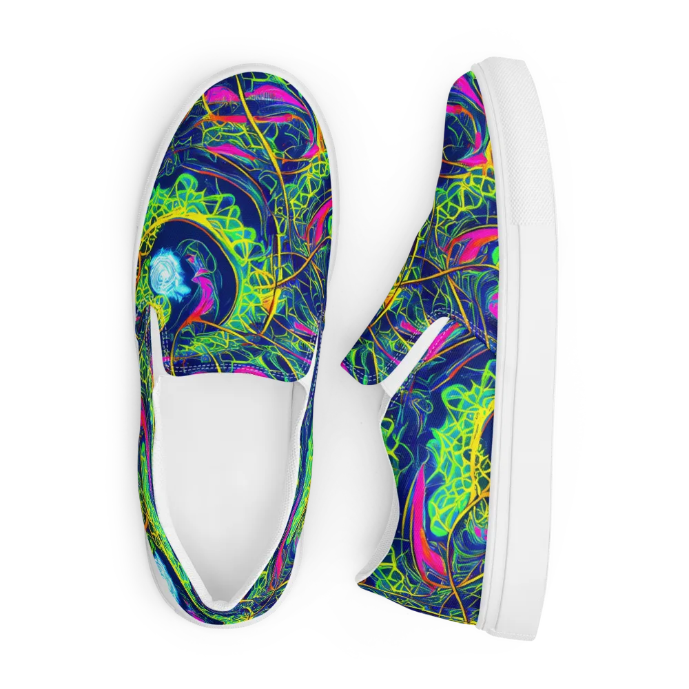 Psychedelic Thicket on Men's Slip-On Canvas Shoes — Front