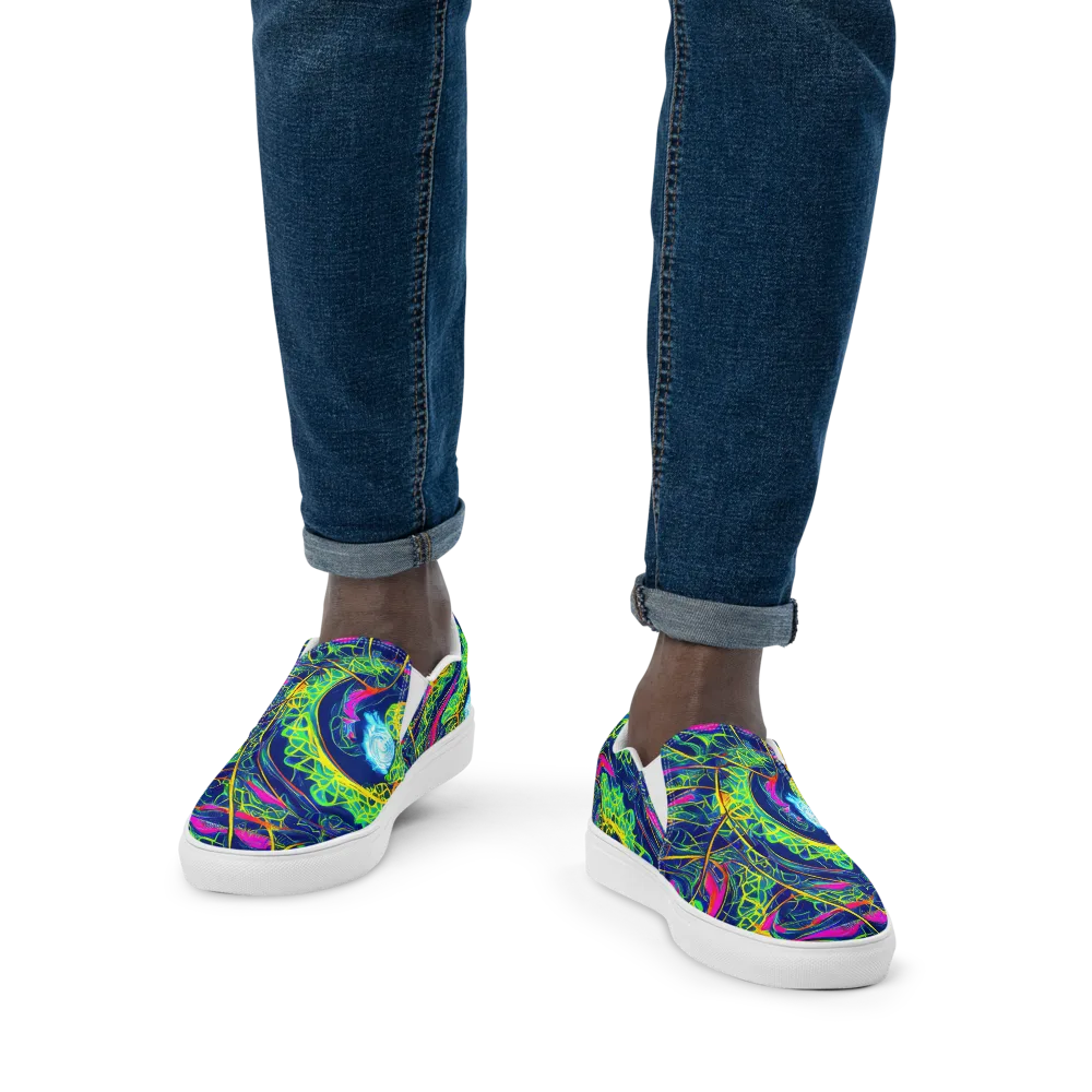 Psychedelic Thicket on Men's Slip-On Canvas Shoes — Front