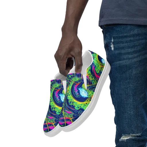 Psychedelic Thicket on a Men's Slip-On Canvas Shoes