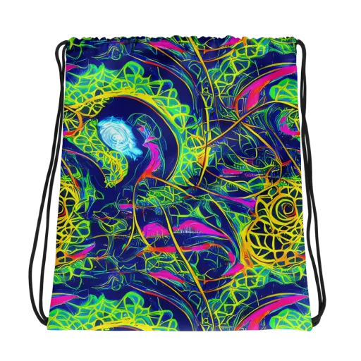 Psychedelic Thicket on a Drawstring Bag