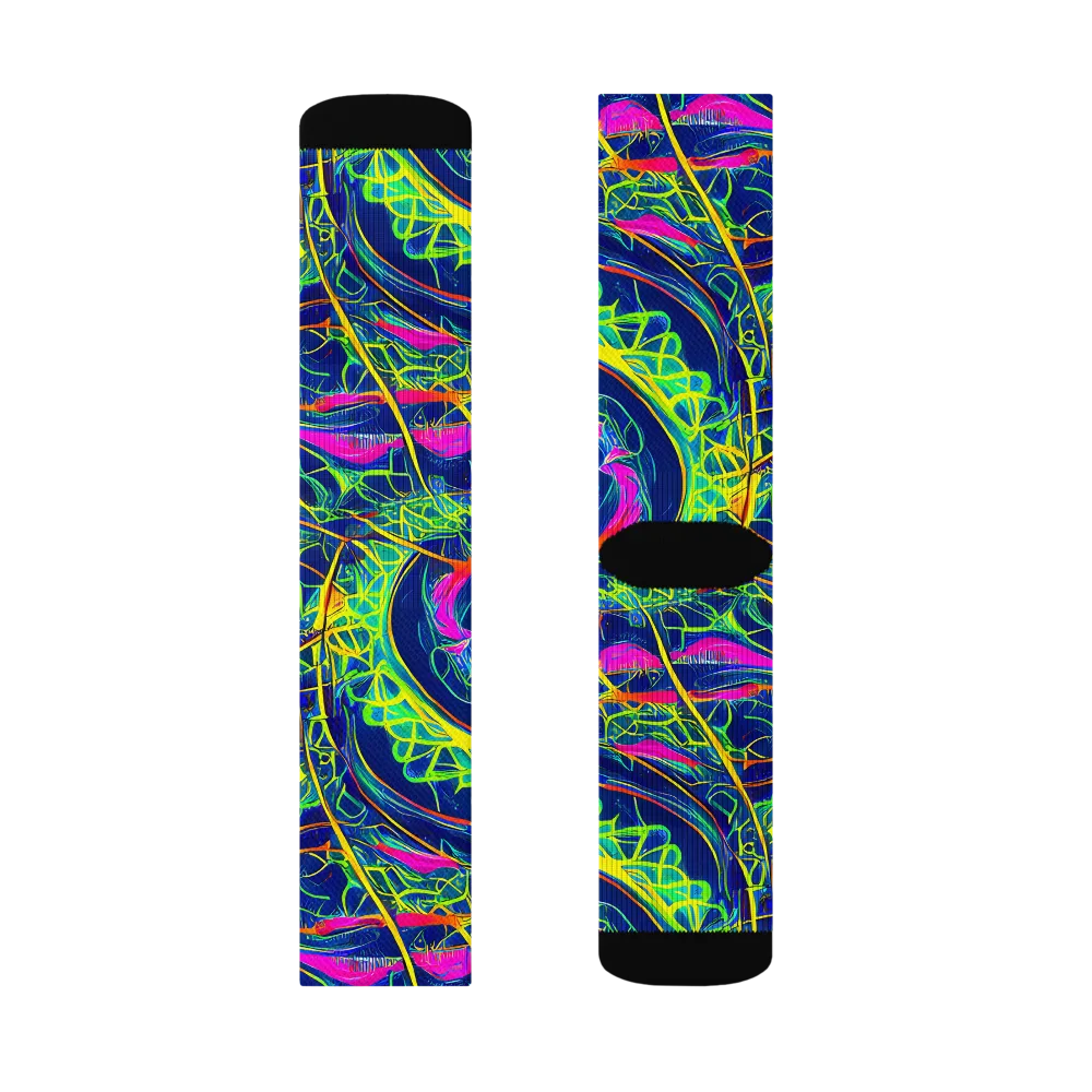 Psychedelic Thicket on Socks — Left Sock