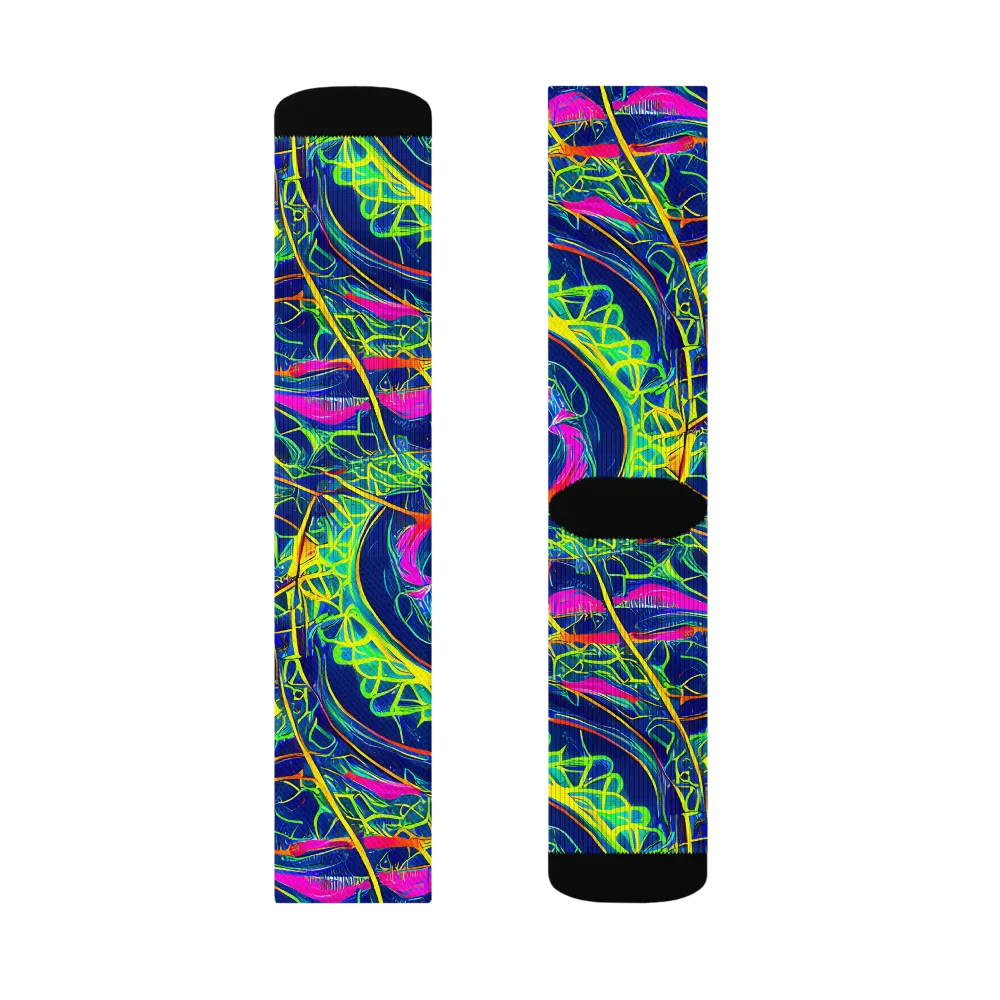 Psychedelic Thicket on Socks — Right Sock