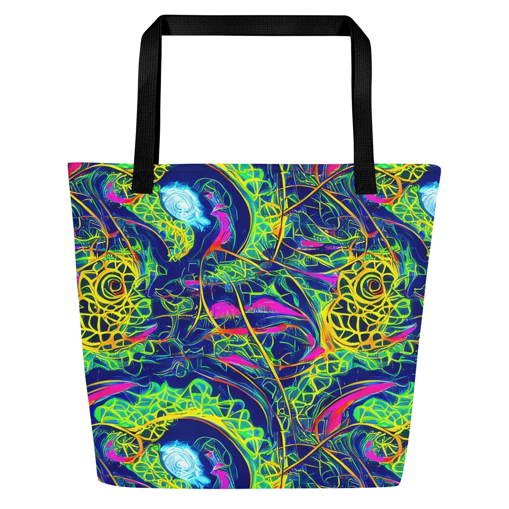 Psychedelic Thicket on Large Tote Bag W/ Pocket — Front