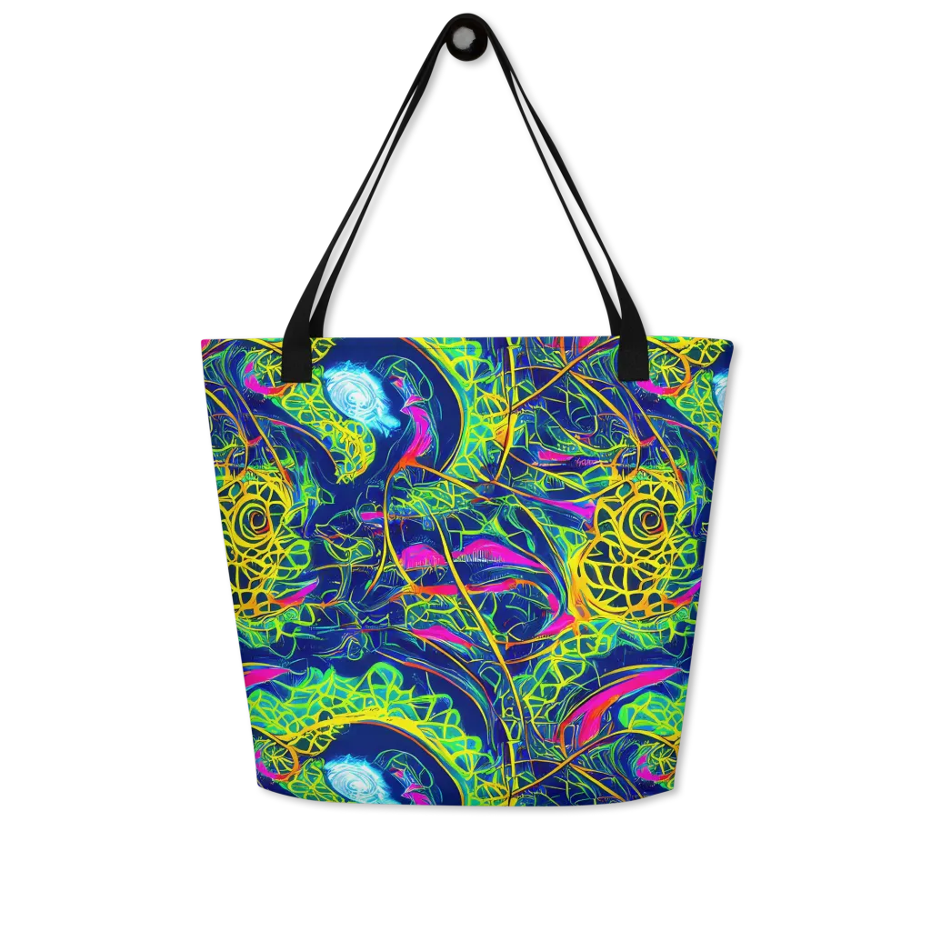 Psychedelic Thicket on Large Tote Bag W/ Pocket — Front