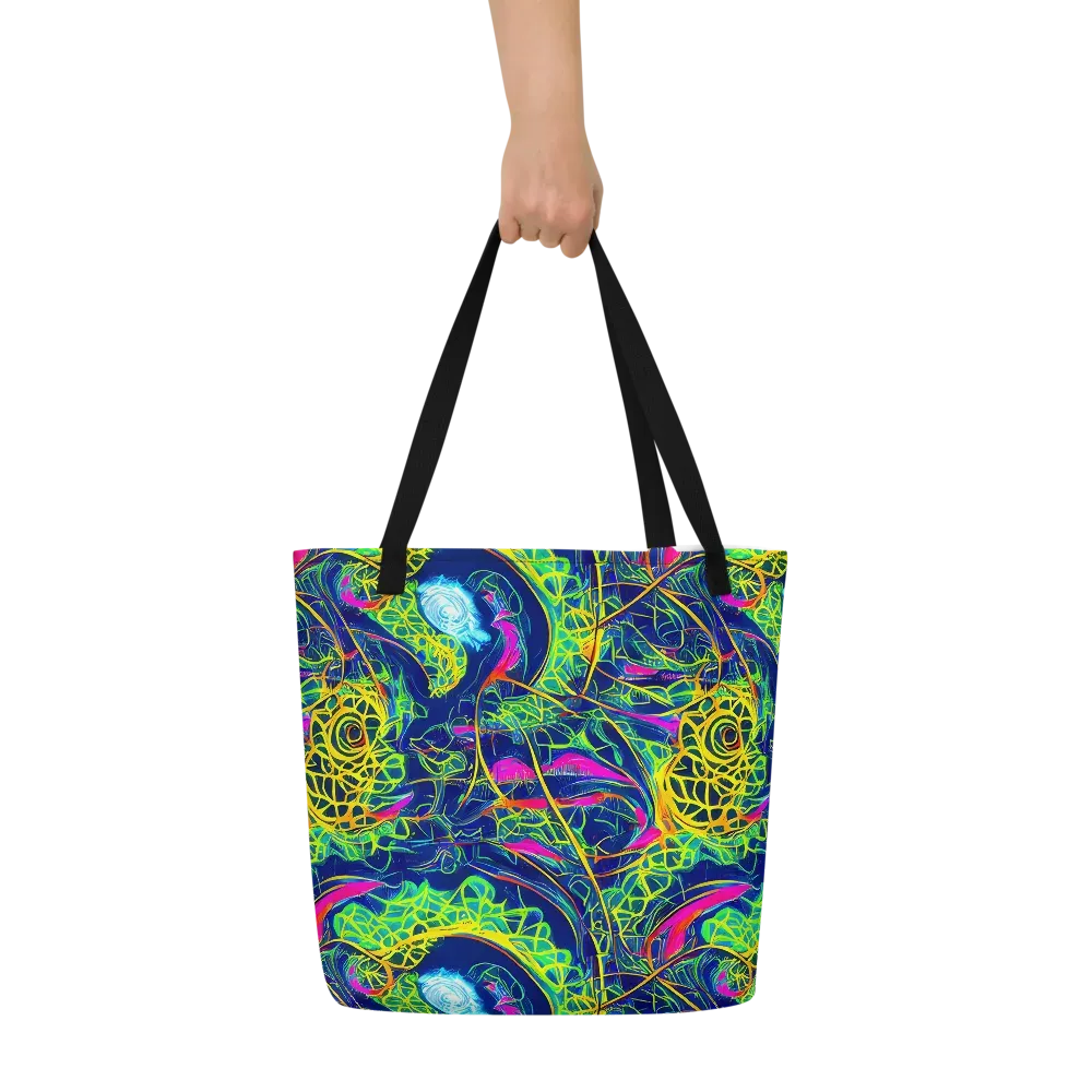 Psychedelic Thicket on Large Tote Bag W/ Pocket — Front