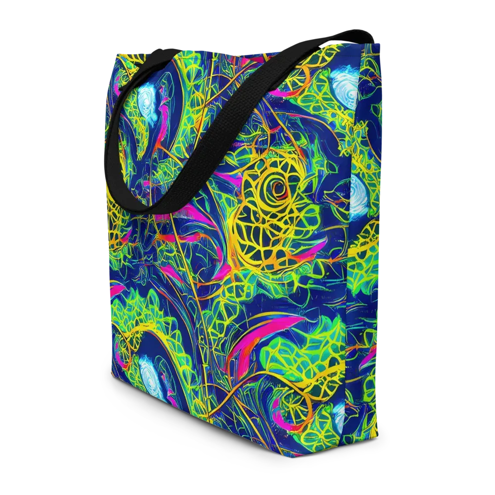 Psychedelic Thicket on Large Tote Bag W/ Pocket — Front