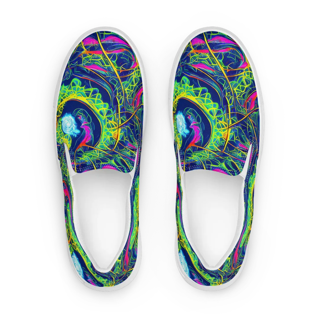 Psychedelic Thicket on Women's Slip-On Canvas Shoes — Front